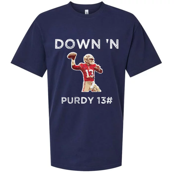 Down 'N Purdy 13 Brock Purdy American Football Quarterback Sueded Cloud Jersey T-Shirt