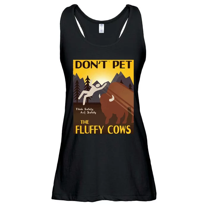 Do Not Pet The Fluffy Cows Bison Buffalo Ladies Essential Flowy Tank