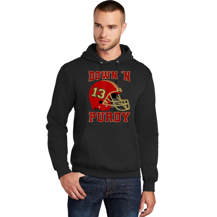 Down 'N Purdy 13 Purdy American Quarterback Tall Hoodie