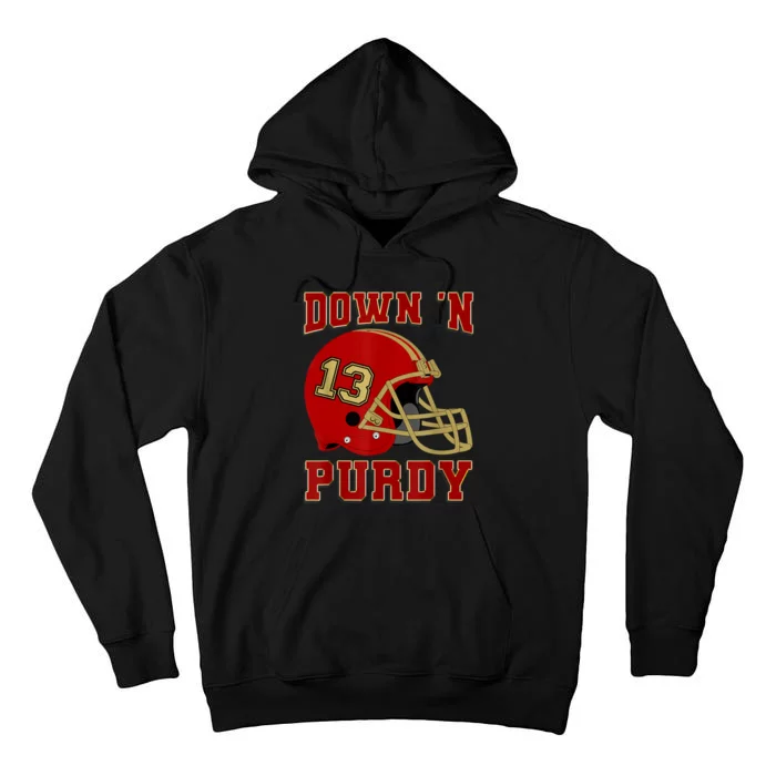 Down 'N Purdy 13 Purdy American Quarterback Tall Hoodie