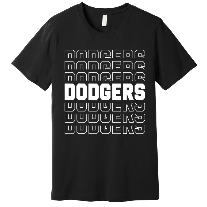 Dodgers Name Retro Vintage Apparel Gift Dodgers Lover Premium T-Shirt