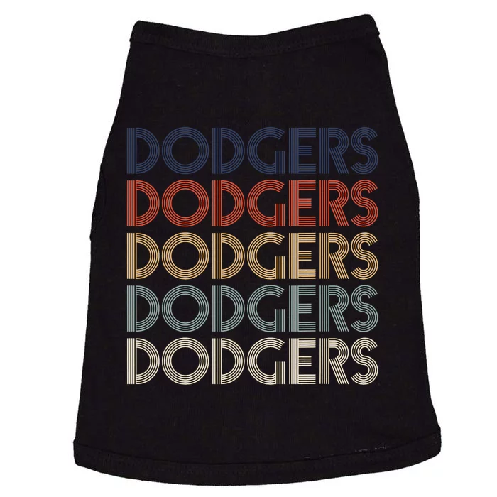 Dodgers Name Retro Vintage Apparel Gift Dodgers Lover Doggie Tank