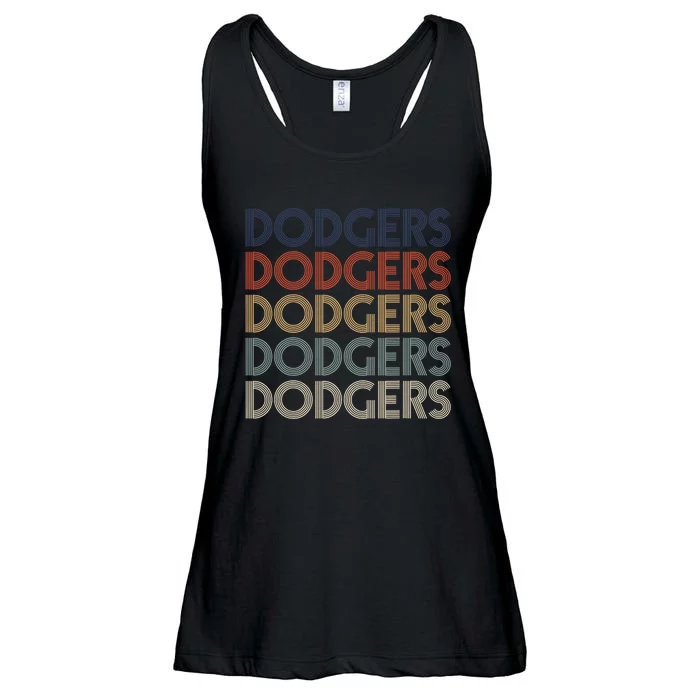 Dodgers Name Retro Vintage Apparel Gift Dodgers Lover Ladies Essential Flowy Tank