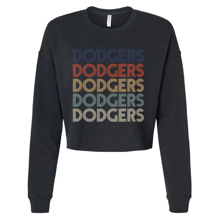 Dodgers Name Retro Vintage Apparel Gift Dodgers Lover Cropped Pullover Crew