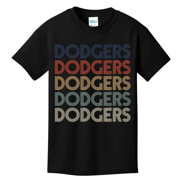 Dodgers Name Retro Vintage Apparel Gift Dodgers Lover Kids T-Shirt