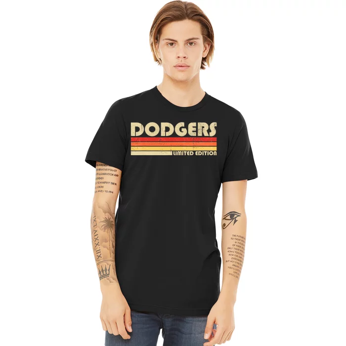 Dodgers Name Retro Vintage Apparel Premium T-Shirt