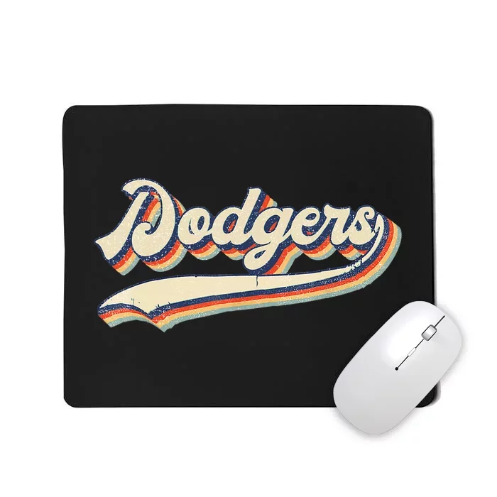 Dodgers Name Retro Vintage Gift Mousepad