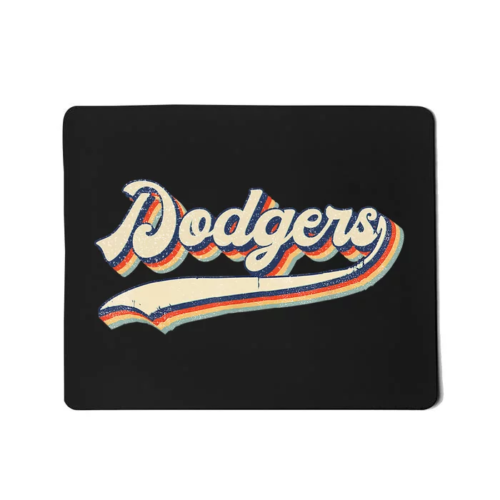 Dodgers Name Retro Vintage Gift Mousepad