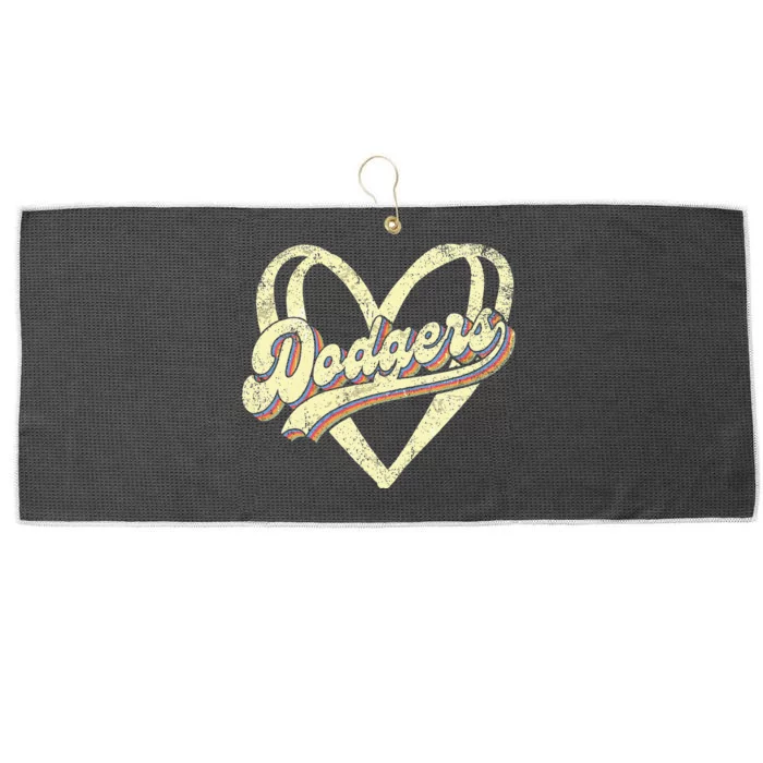 Dodgers Name Retro Vintage First Name Dodgers Lover Usa Flag Large Microfiber Waffle Golf Towel