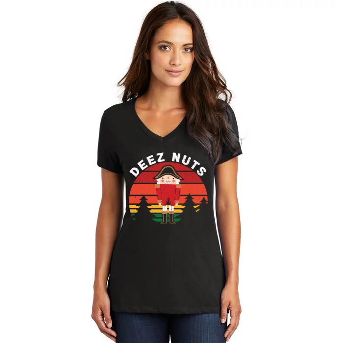 Deez Nut Retro Women's V-Neck T-Shirt