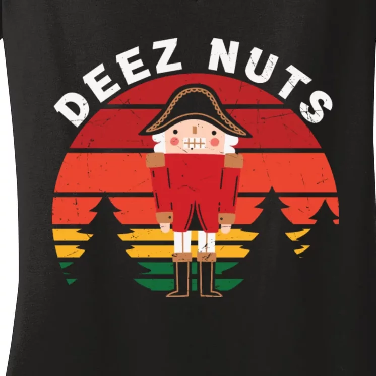 Deez Nut Retro Women's V-Neck T-Shirt