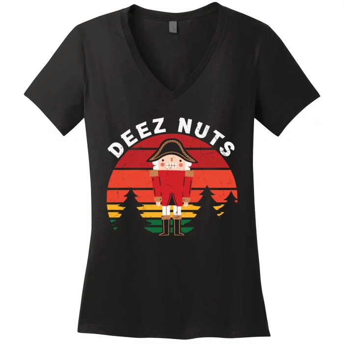 Deez Nut Retro Women's V-Neck T-Shirt