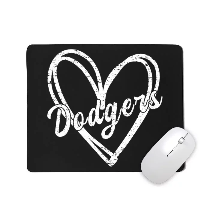 Dodgers Name Retro Vintage Apparel Gift Dodgers Lover Mousepad