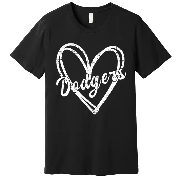 Dodgers Name Retro Vintage Apparel Gift Dodgers Lover Premium T-Shirt