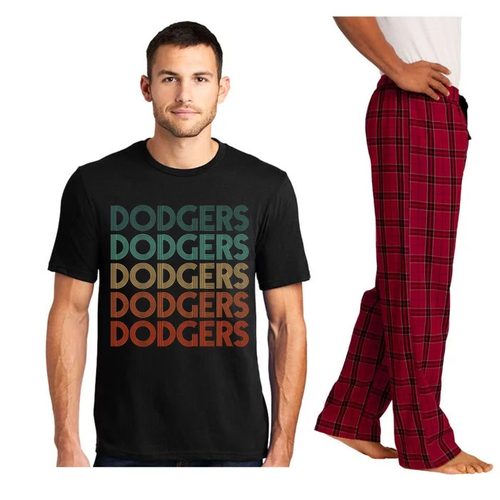 Dodgers Name Retro Vintage Apparel Gift Dodgers Lover Pajama Set