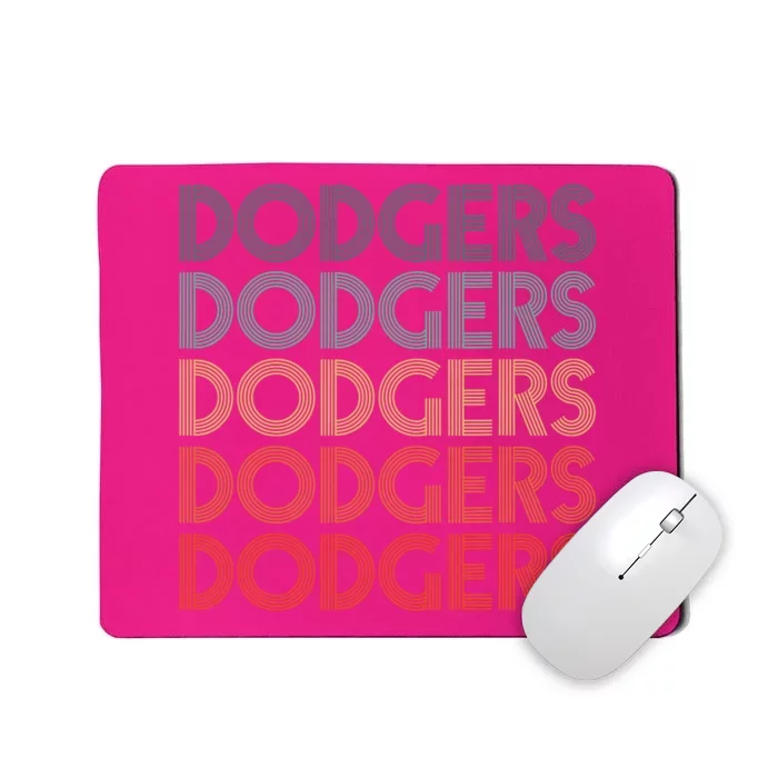 Dodgers Name Retro Vintage Apparel Gift Dodgers Lover Mousepad