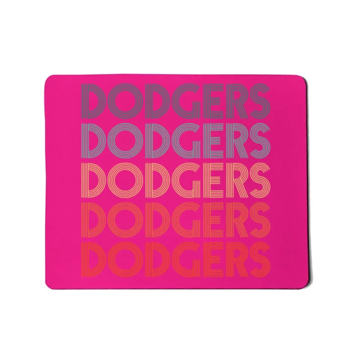 Dodgers Name Retro Vintage Apparel Gift Dodgers Lover Mousepad