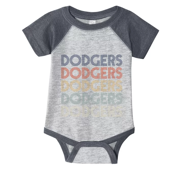 Dodgers Name Retro Vintage Apparel Gift Dodgers lover Infant Baby Jersey Bodysuit