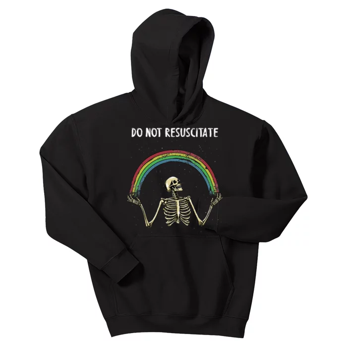 Do Not Resuscitate Creepy Skeleton Halloween Kids Hoodie