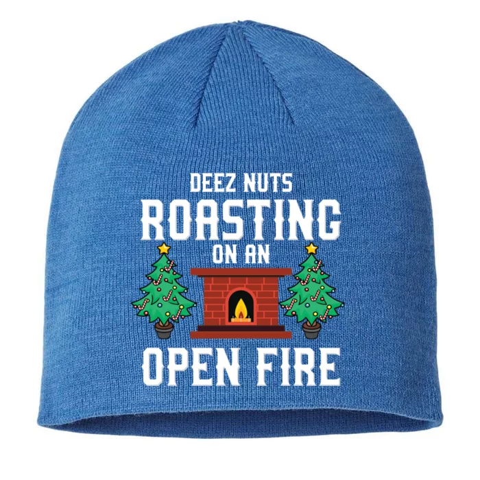 Deez Nuts Roasting Open Fire Funny Christmas Song Pun Gift 8 1/2in Sustainable Knit Beanie