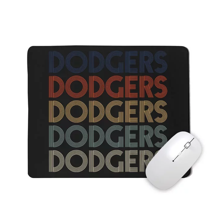 Dodgers Name Retro Vintage Apparel Gift Dodgers Lover Mousepad