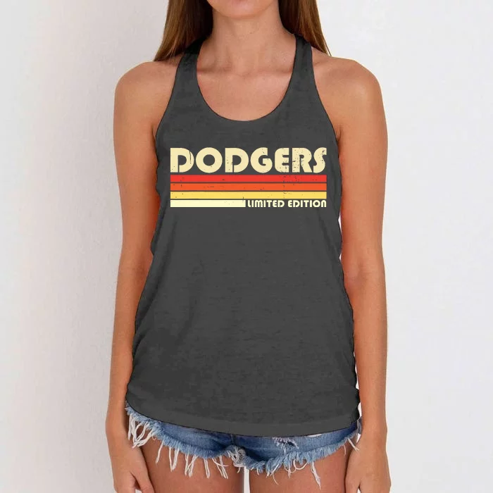 Dodgers Name Retro Vintage Apparel Gift For Men Women Women's Knotted Racerback Tank