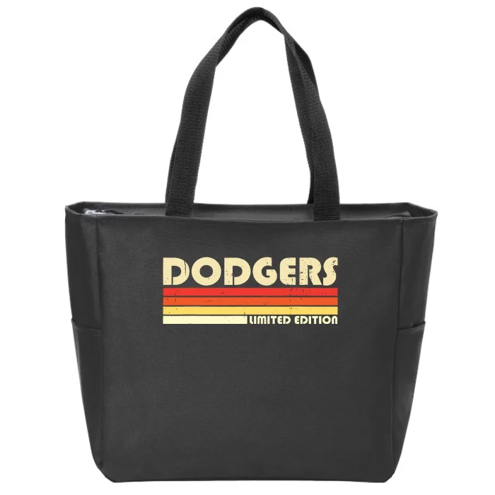 Dodgers Name Retro Vintage Apparel Gift For Men Women Zip Tote Bag