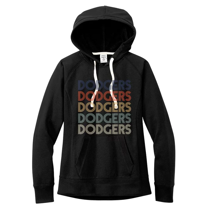 Dodgers Name Retro Vintage Apparel Gift Dodgers Lover Women's Fleece Hoodie