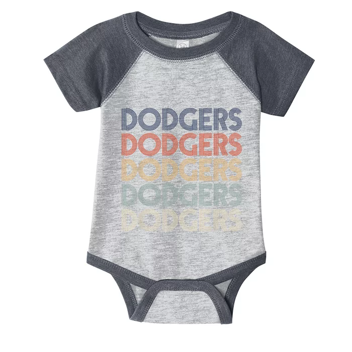 Dodgers Name Retro Vintage Apparel Gift Dodgers Lover Infant Baby Jersey Bodysuit