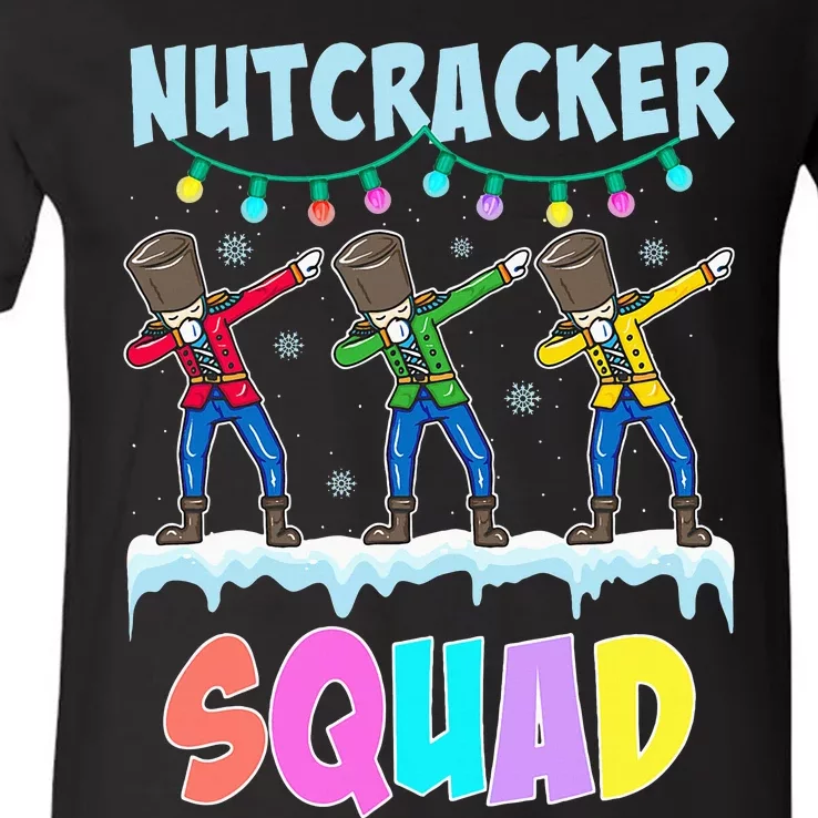 Dabbing Nutcracker Squad Christmas Ballet Pj Xmas V-Neck T-Shirt