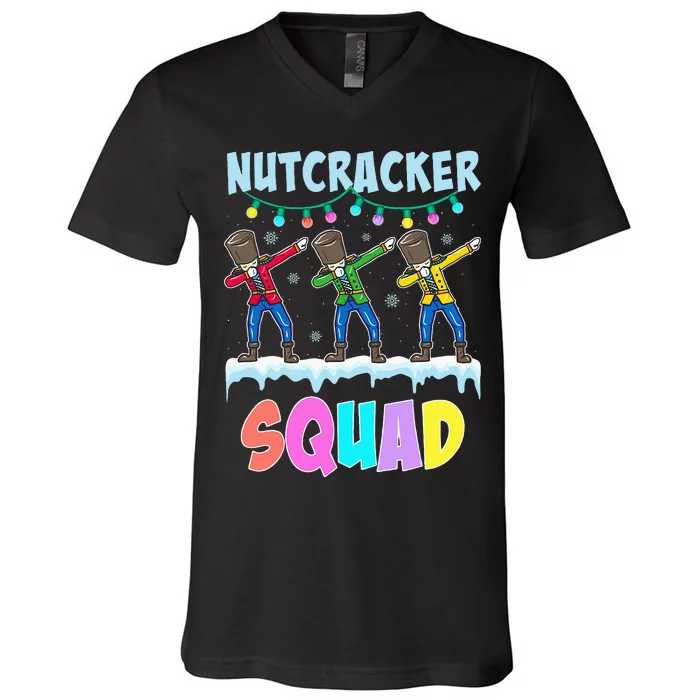 Dabbing Nutcracker Squad Christmas Ballet Pj Xmas V-Neck T-Shirt