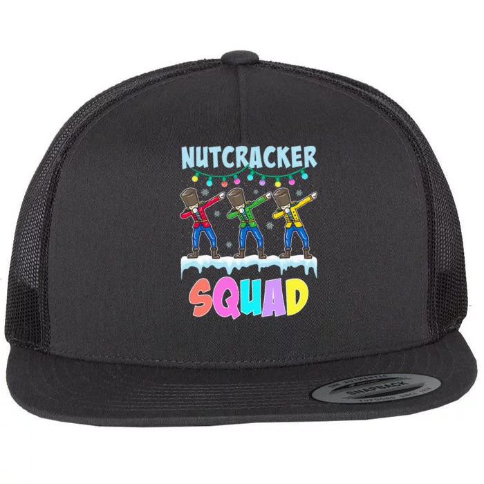 Dabbing Nutcracker Squad Christmas Ballet Pj Xmas Flat Bill Trucker Hat