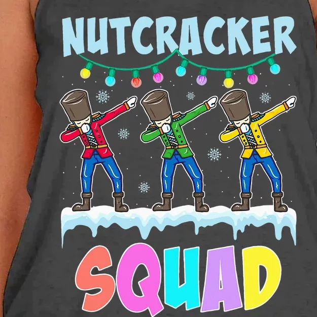 Dabbing Nutcracker Squad Christmas Ballet Pj Xmas Women's Knotted Racerback Tank