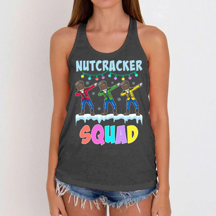 Dabbing Nutcracker Squad Christmas Ballet Pj Xmas Women's Knotted Racerback Tank