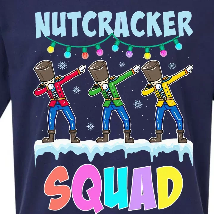 Dabbing Nutcracker Squad Christmas Ballet Pj Xmas Sueded Cloud Jersey T-Shirt