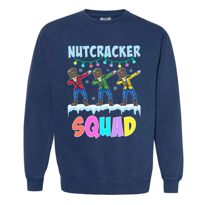 Dabbing Nutcracker Squad Christmas Ballet Pj Xmas Garment-Dyed Sweatshirt