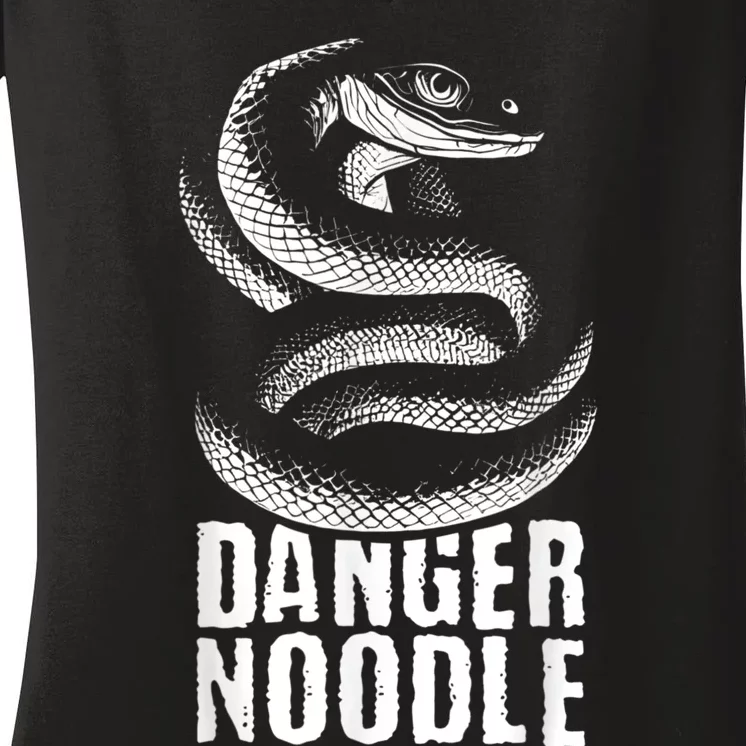 Danger Noodle Snake Reptile Lover Zoo Zookeeper Zoologist Women's V-Neck T-Shirt