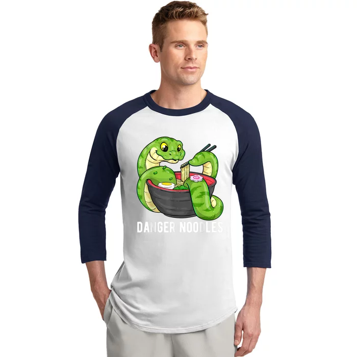 Danger Noodles Snake Ramen Noodle Rattlesnake Baseball Sleeve Shirt