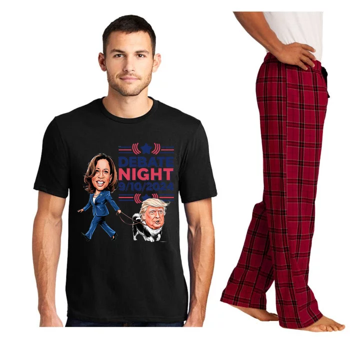 Debate Night Showdown Kamala Dog Walks Trump Pajama Set