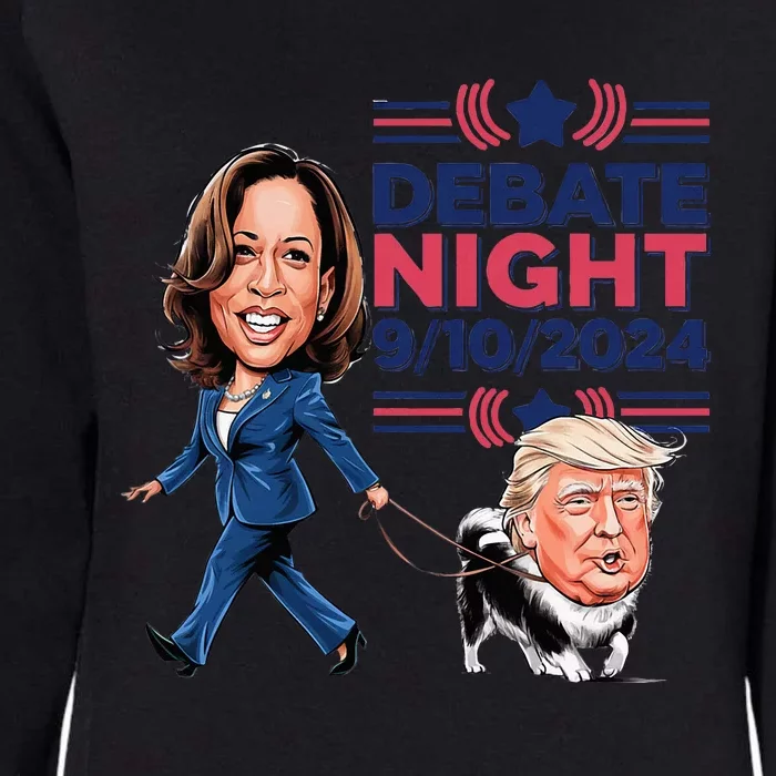 Debate Night Showdown Kamala Dog Walks Trump Womens California Wash Sweatshirt