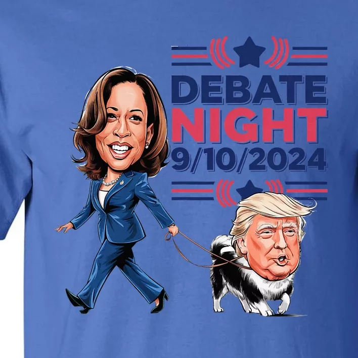 Debate Night Showdown Kamala Dog Walks Trump Tall T-Shirt