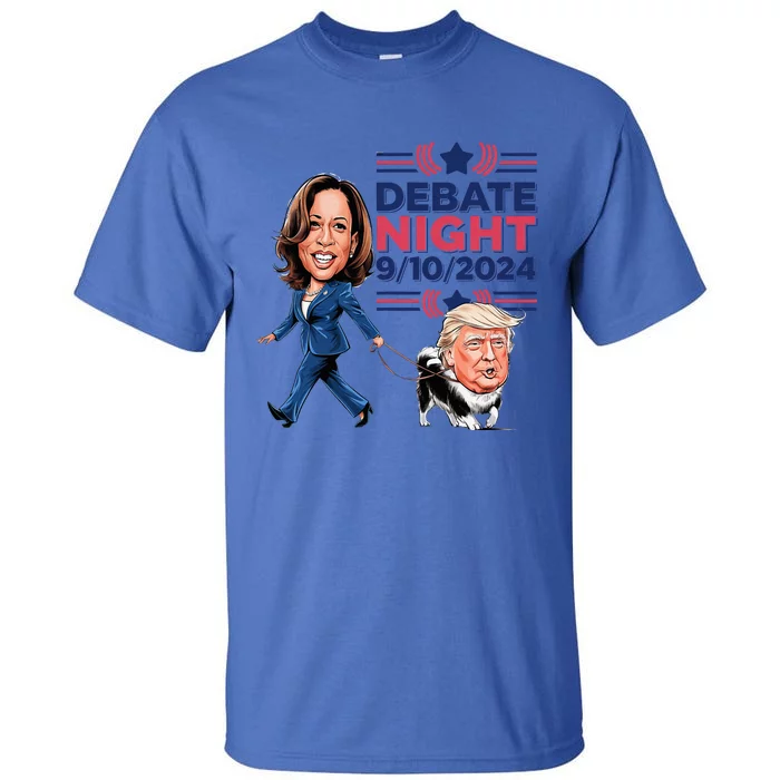 Debate Night Showdown Kamala Dog Walks Trump Tall T-Shirt