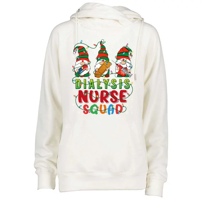 Dialysis Nurse Squad Three Gnomes Christmas Gnome Nurse Gift Womens Funnel Neck Pullover Hood