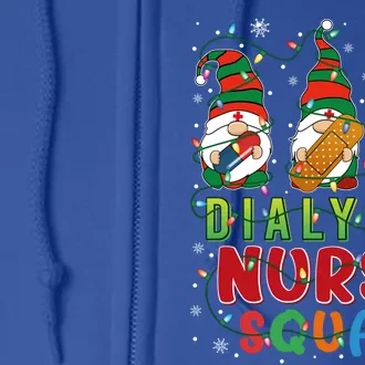 Dialysis Nurse Squad Three Gnomes Christmas Gnome Nurse Gift Full Zip Hoodie