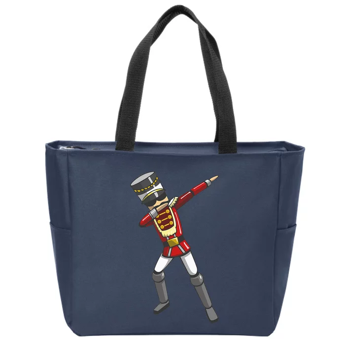 Dabbing Nutcracker Soldier Toy Christmas Dab Dance Zip Tote Bag