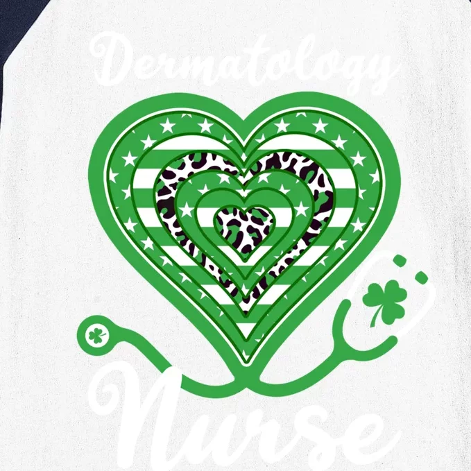 Dermatology Nurse Stethoscope Heart Us Flag Shamrock Leopard Gift Baseball Sleeve Shirt