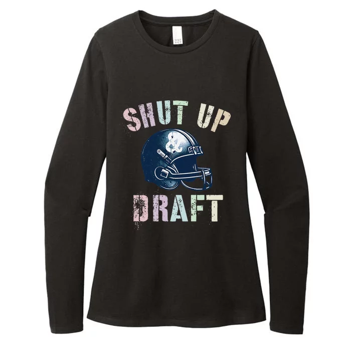 Draft Night Shut Up & Draft Fantasy Football Genius Newbie Womens CVC Long Sleeve Shirt