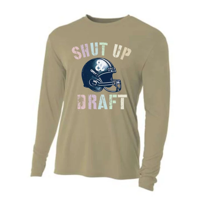 Draft Night Shut Up & Draft Fantasy Football Genius Newbie Cooling Performance Long Sleeve Crew