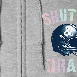 Draft Night Shut Up & Draft Fantasy Football Genius Newbie Full Zip Hoodie