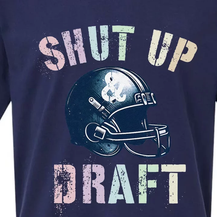 Draft Night Shut Up & Draft Fantasy Football Genius Newbie Sueded Cloud Jersey T-Shirt